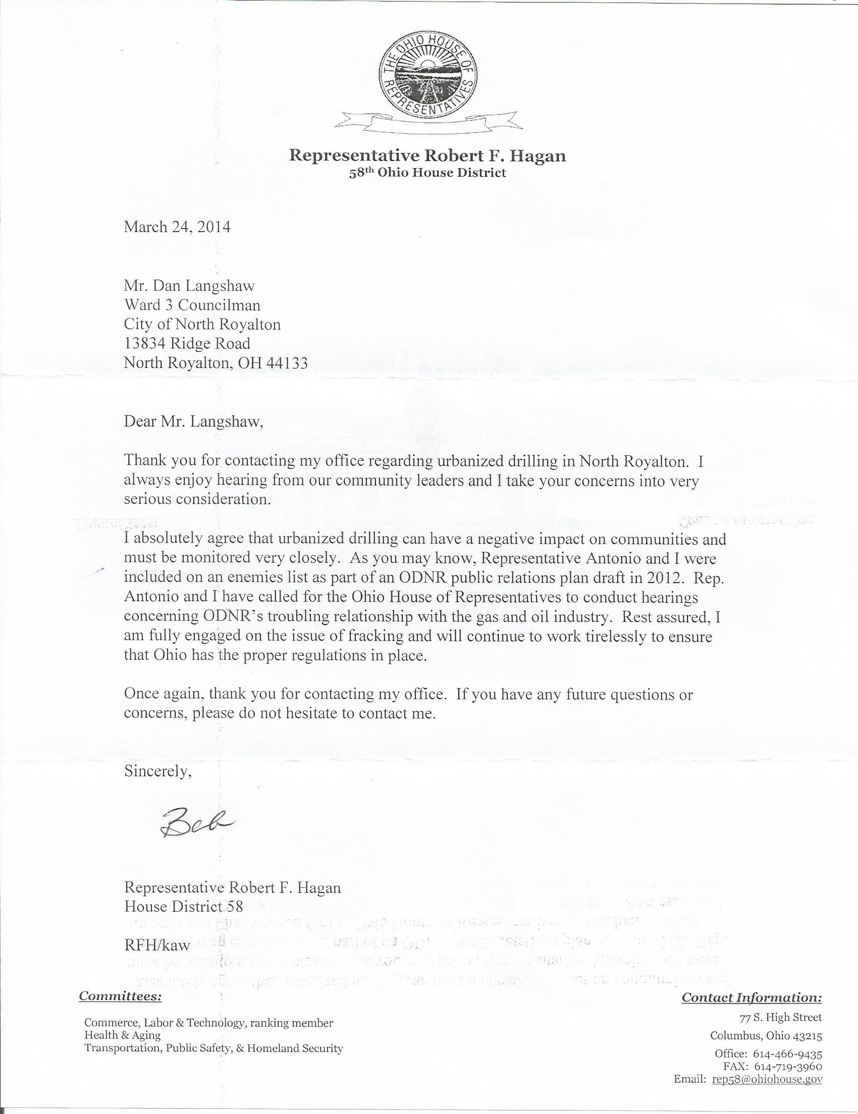 Letter To Congressman Template